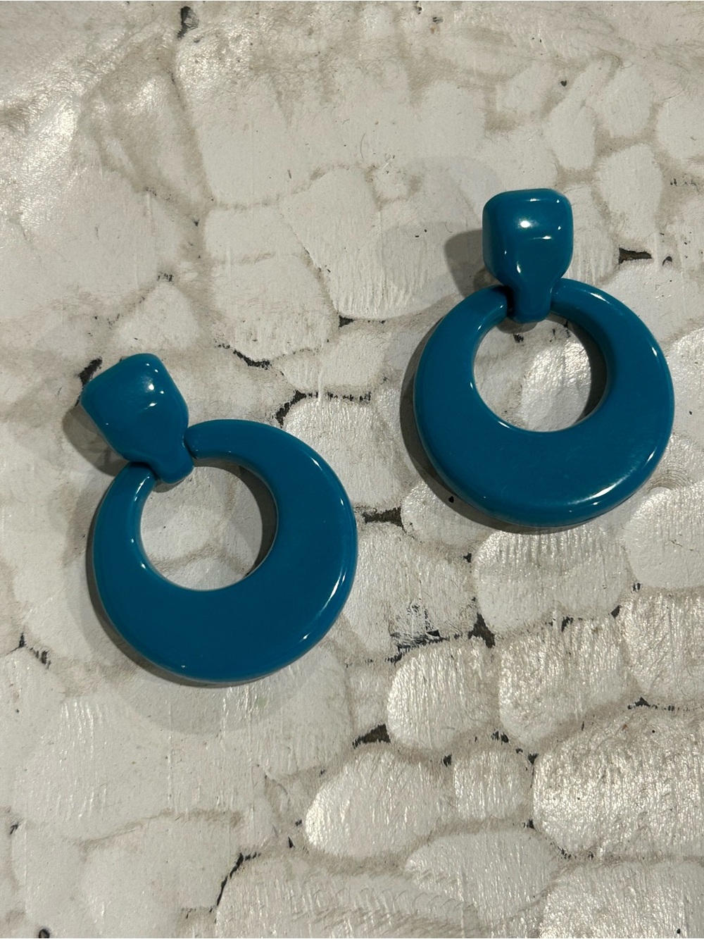 Turquoise Hoop Drop Pierced Earrings